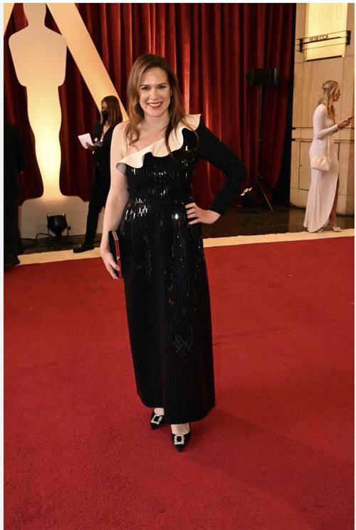 Julie Rappaport, Head of Film at Amazon, styled by Jessica Margolis at the Academy Awards