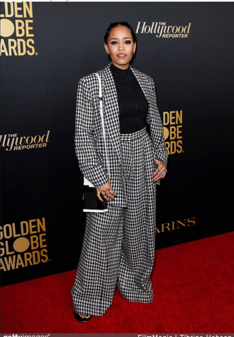 Dawn-Lyen Gardner styled by Jessica Margolis at the Golden Globes party